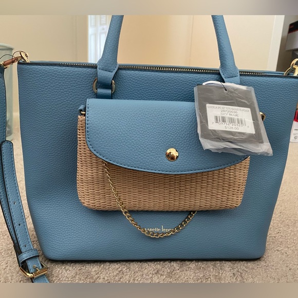 Nanette Lapore handbag with straw crossbody. - Picture 3 of 5